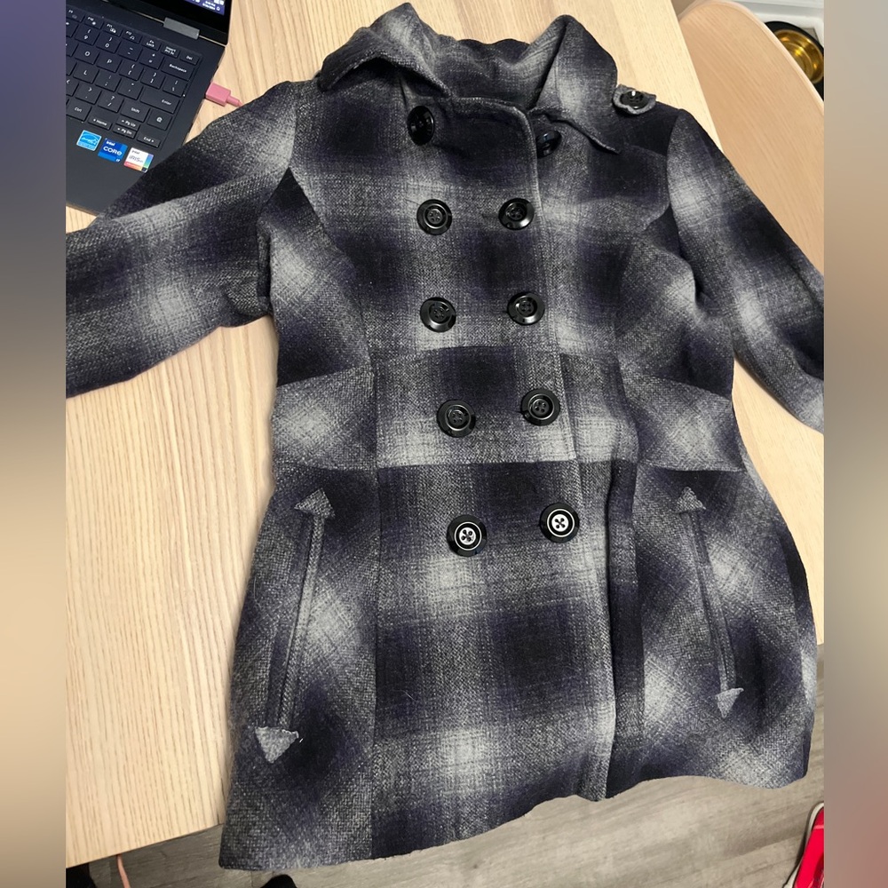 Apt. 9 - Black and White Peacoat - Size Medium